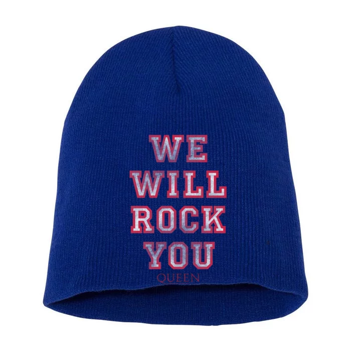 Queen We Will Rock You Pink Funny Gift Short Acrylic Beanie