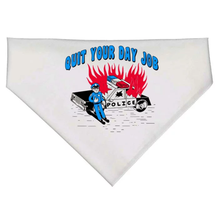 Quit Your Day Job Funny Police Humor USA-Made Doggie Bandana