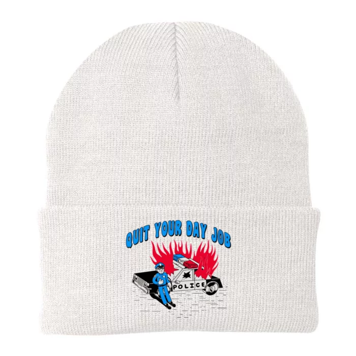 Quit Your Day Job Funny Police Humor Knit Cap Winter Beanie