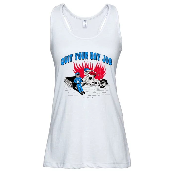 Quit Your Day Job Funny Police Humor Ladies Essential Flowy Tank