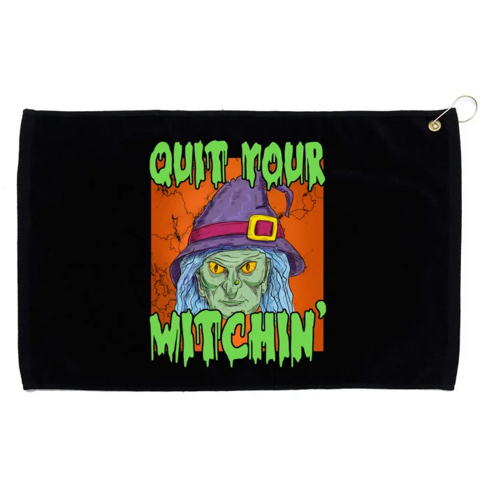 Quit Your Witchin Spooky Halloween Grommeted Golf Towel