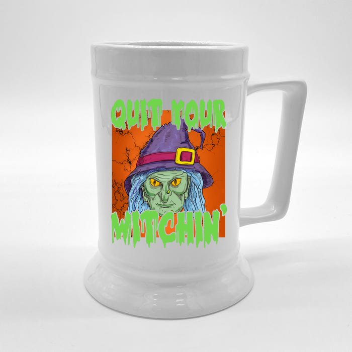 Quit Your Witchin Spooky Halloween Front & Back Beer Stein