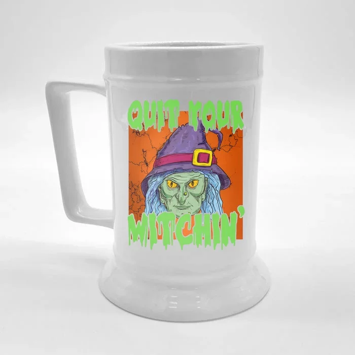 Quit Your Witchin Spooky Halloween Front & Back Beer Stein