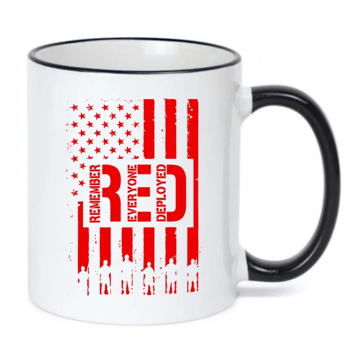 R.E.D Remember Everyone Deployed Red Friday Black Color Changing Mug