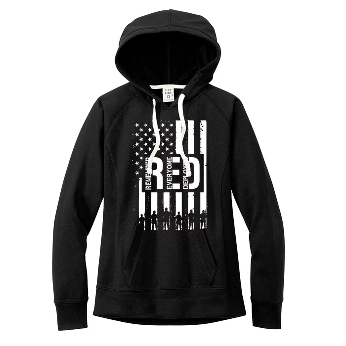 R.E.D Remember Everyone Deployed Red Friday Women's Fleece Hoodie