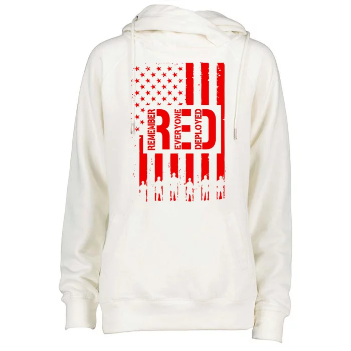 R.E.D Remember Everyone Deployed Red Friday Womens Funnel Neck Pullover Hood