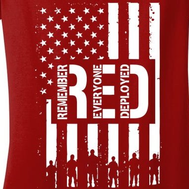 R.E.D Remember Everyone Deployed Red Friday Women's V-Neck T-Shirt