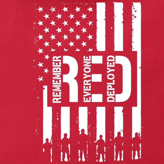 R.E.D Remember Everyone Deployed Red Friday Zip Tote Bag