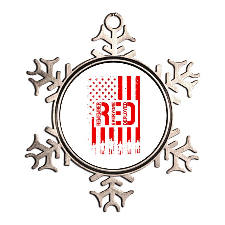 R.E.D Remember Everyone Deployed Red Friday Metallic Star Ornament