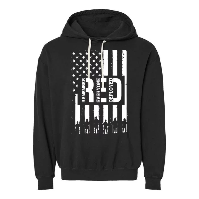 R.E.D Remember Everyone Deployed Red Friday Flag Garment-Dyed Fleece Hoodie