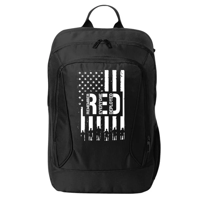 R.E.D Remember Everyone Deployed Red Friday Flag City Backpack