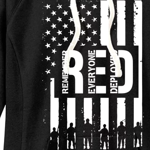 R.E.D Remember Everyone Deployed Red Friday Flag Women's Fleece Hoodie