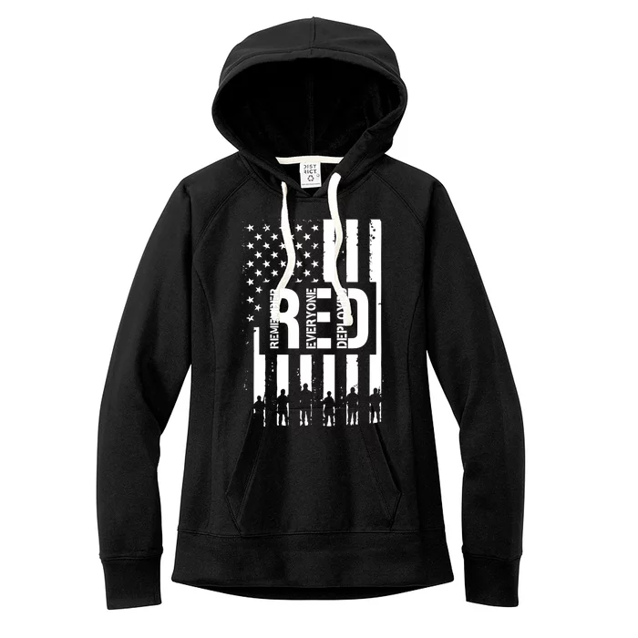 R.E.D Remember Everyone Deployed Red Friday Flag Women's Fleece Hoodie