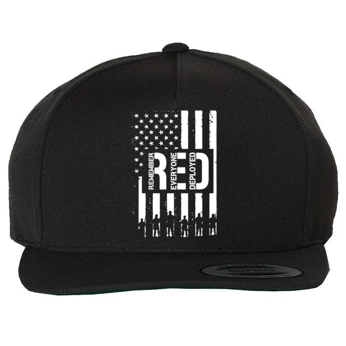 R.E.D Remember Everyone Deployed Red Friday Flag Wool Snapback Cap