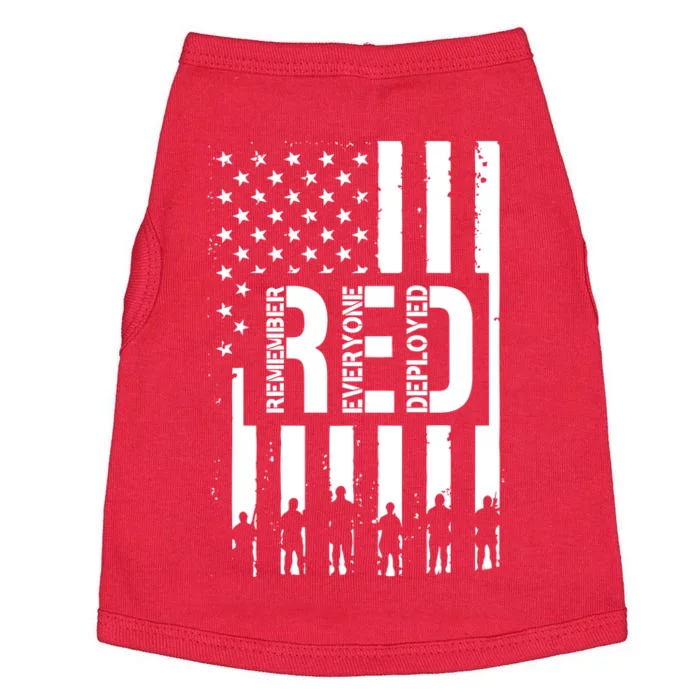 R.E.D Remember Everyone Deployed Red Friday Flag Doggie Tank