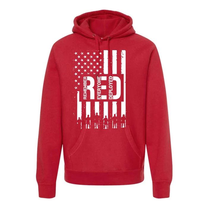 R.E.D Remember Everyone Deployed Red Friday Flag Premium Hoodie