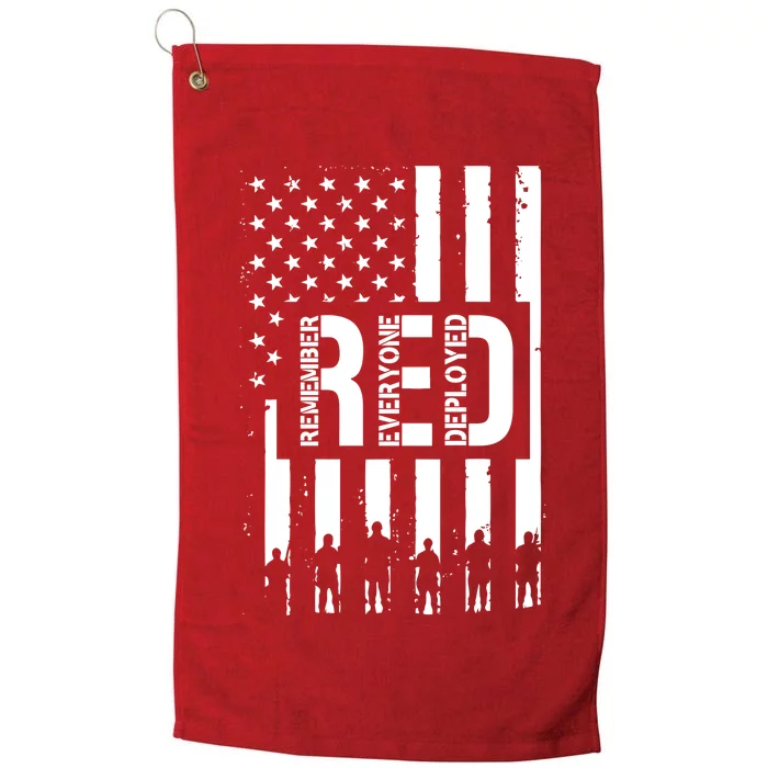 R.E.D Remember Everyone Deployed Red Friday Flag Platinum Collection Golf Towel