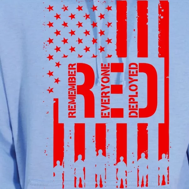 R.E.D Remember Everyone Deployed Red Friday Flag Unisex Surf Hoodie