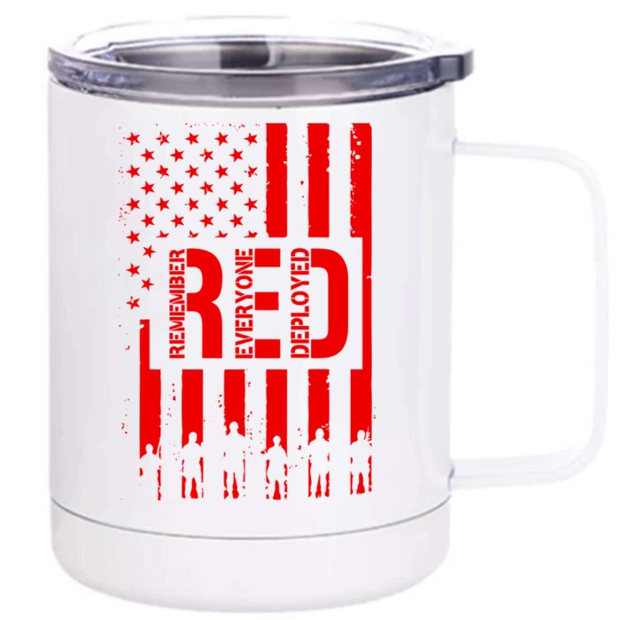 R.E.D Remember Everyone Deployed Red Friday Flag Front & Back 12oz Stainless Steel Tumbler Cup