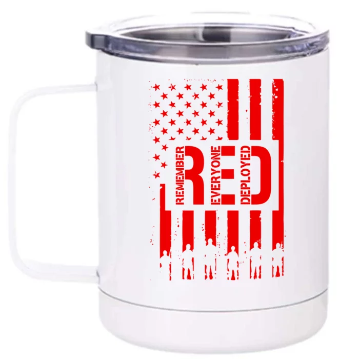 R.E.D Remember Everyone Deployed Red Friday Flag Front & Back 12oz Stainless Steel Tumbler Cup