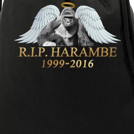R.I.P. Harambe Our Angel In Heaven 1999-2016 Drawstring Bag