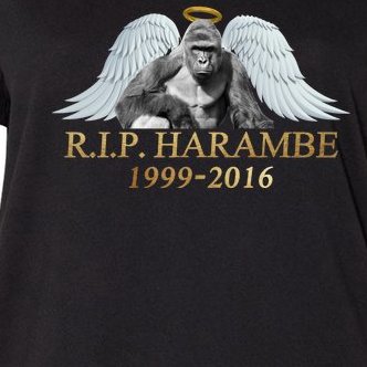 R.I.P. Harambe Our Angel In Heaven 1999-2016 Women's V-Neck Plus Size T-Shirt
