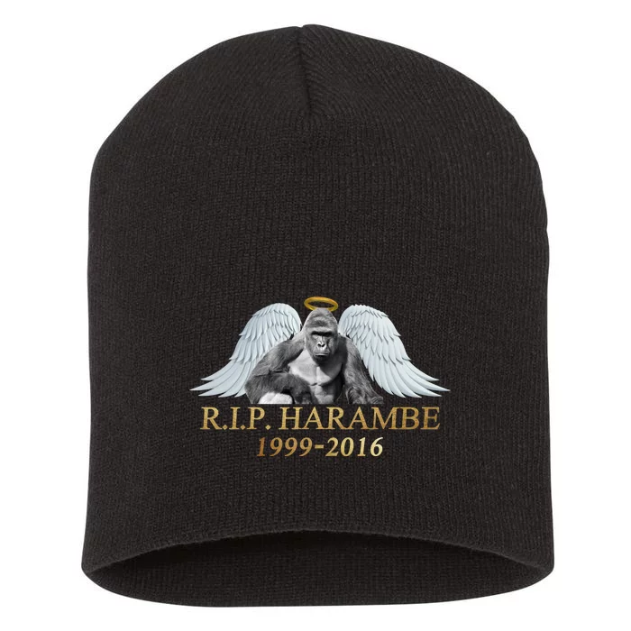 R.I.P. Harambe Our Angel In Heaven 1999-2016 Short Acrylic Beanie