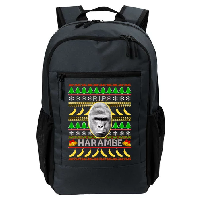 R.I.P. Harambe RIP Gorilla Ugly Christmas Sweater Design Daily Commute Backpack