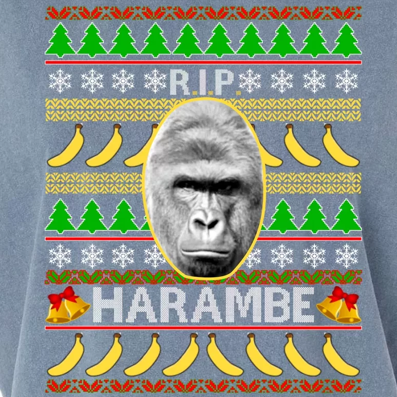 R.I.P. Harambe RIP Gorilla Ugly Christmas Sweater Design Garment-Dyed Women's Muscle Tee