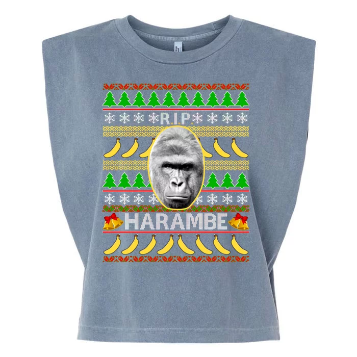 R.I.P. Harambe RIP Gorilla Ugly Christmas Sweater Design Garment-Dyed Women's Muscle Tee