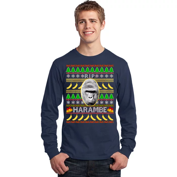 R.I.P. Harambe RIP Gorilla Ugly Christmas Sweater Design Tall Long Sleeve T-Shirt