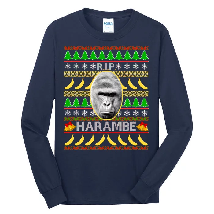 R.I.P. Harambe RIP Gorilla Ugly Christmas Sweater Design Tall Long Sleeve T-Shirt