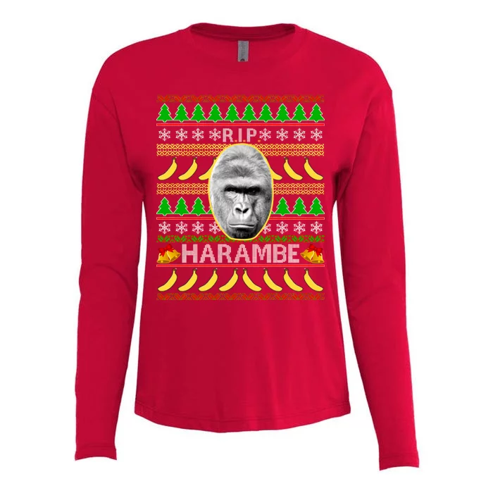 R.I.P. Harambe RIP Gorilla Ugly Christmas Sweater Design Womens Cotton Relaxed Long Sleeve T-Shirt