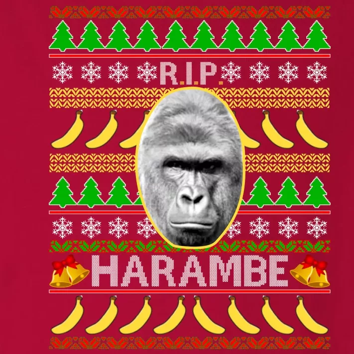 R.I.P. Harambe RIP Gorilla Ugly Christmas Sweater Design Toddler Long Sleeve Shirt