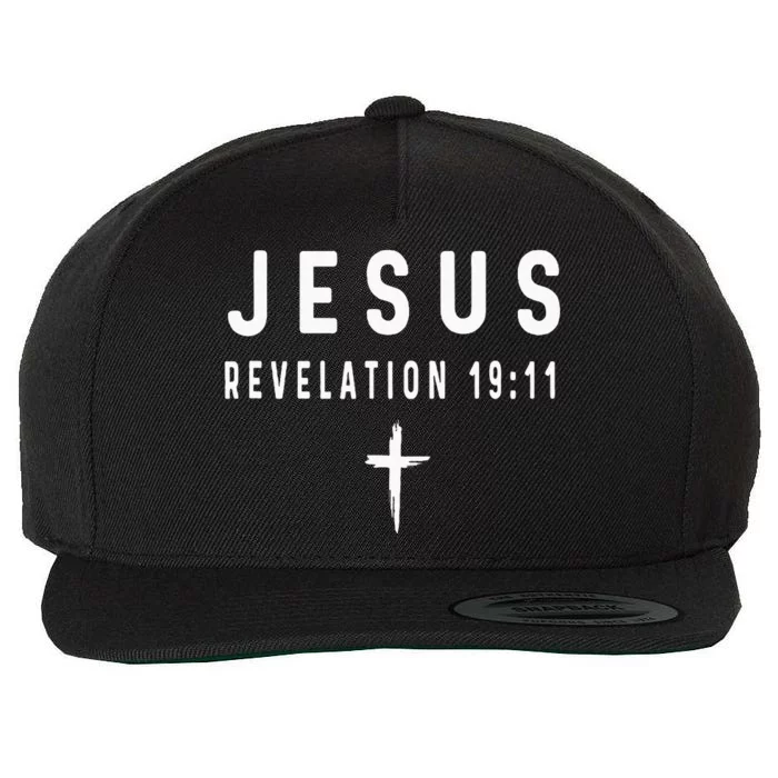 Revelation 1911 19 11 Faith God Jesus Religious Christian Wool Snapback Cap