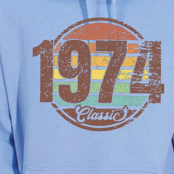 Retro 1974 50th Birthday Unisex Surf Hoodie