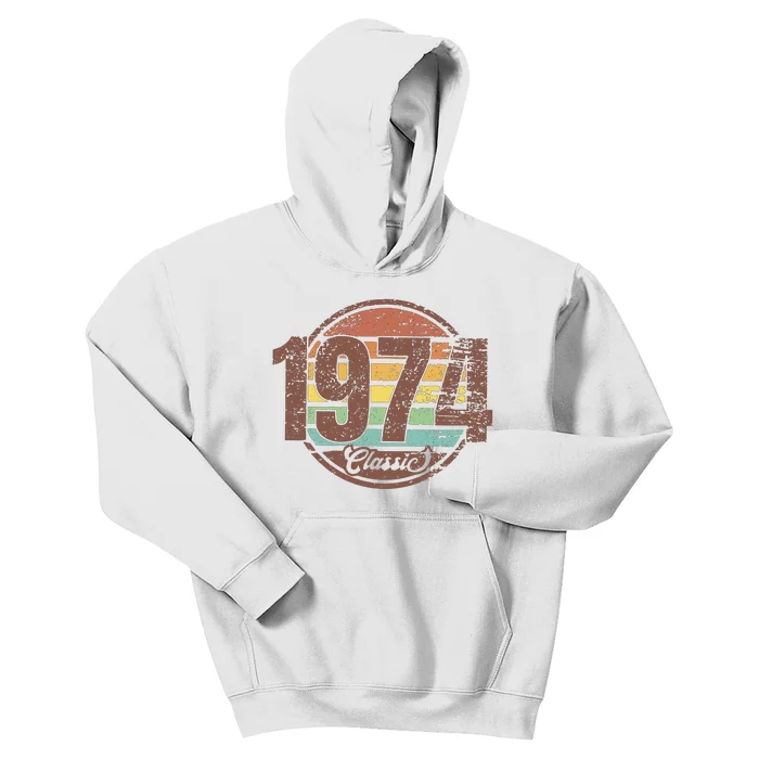 Retro 1974 50th Birthday Kids Hoodie