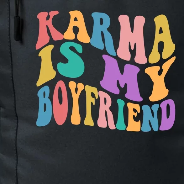 Retro 1960s 70s Karma Is My Boyfriend Daily Commute Backpack