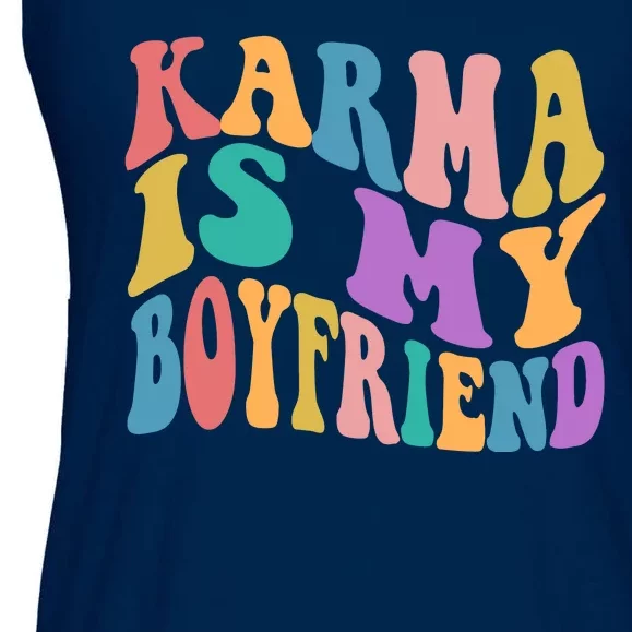 Retro 1960s 70s Karma Is My Boyfriend Ladies Essential Flowy Tank