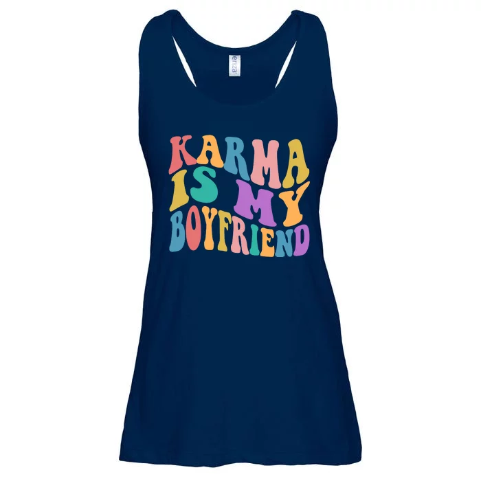 Retro 1960s 70s Karma Is My Boyfriend Ladies Essential Flowy Tank