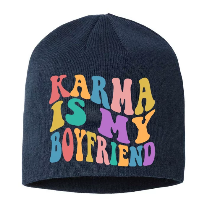 Retro 1960s 70s Karma Is My Boyfriend 8 1/2in Sustainable Knit Beanie