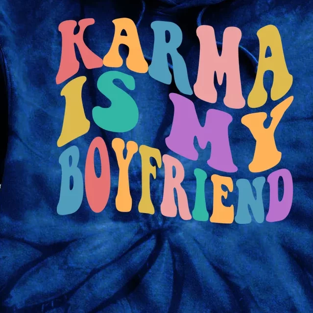 Retro 1960s 70s Karma Is My Boyfriend Tie Dye Hoodie