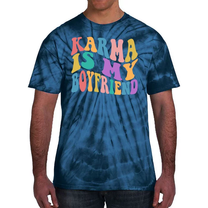 Retro 1960s 70s Karma Is My Boyfriend Tie-Dye T-Shirt