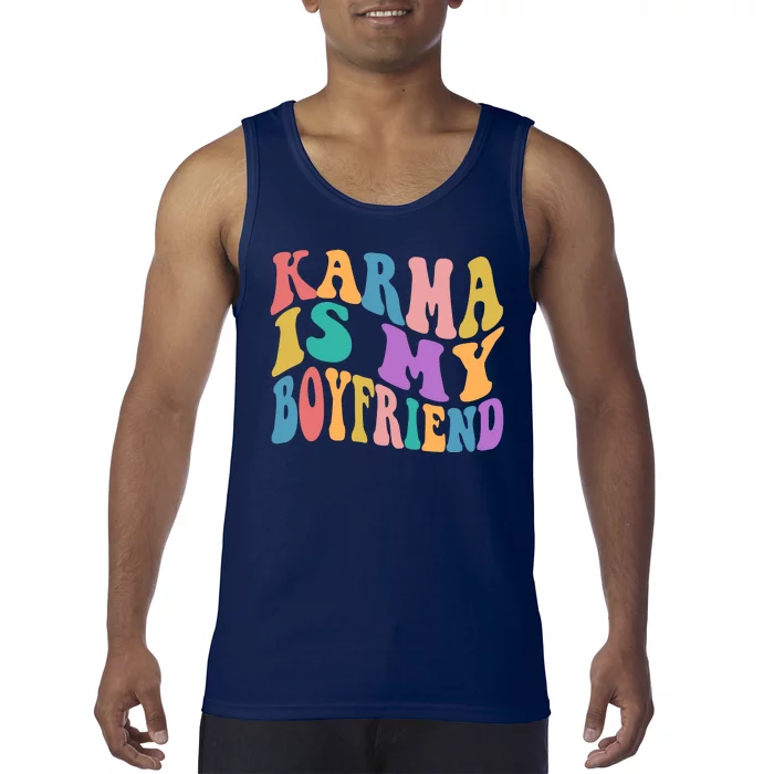 Retro 1960s 70s Karma Is My Boyfriend Tank Top