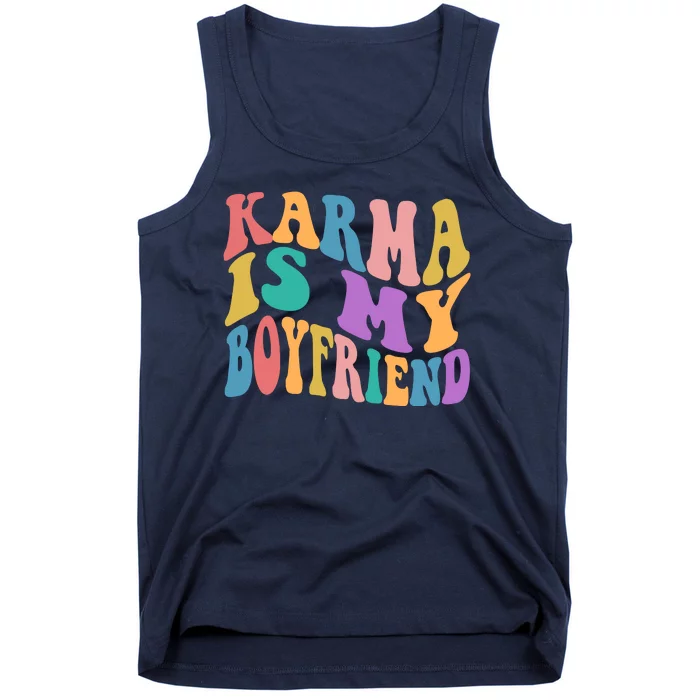 Retro 1960s 70s Karma Is My Boyfriend Tank Top