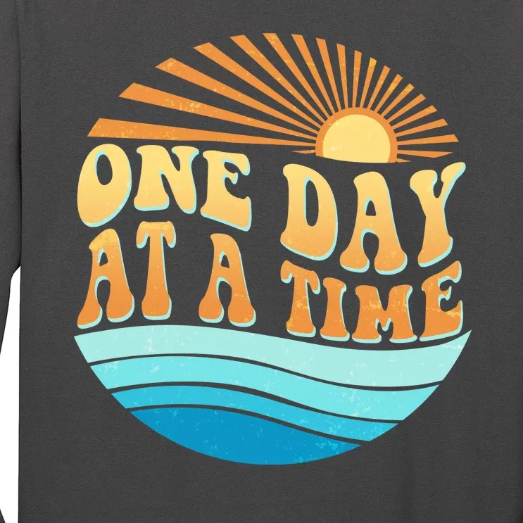 Retro 1960s 70s One Day At A Time Mental Health Awareness Long Sleeve Shirt