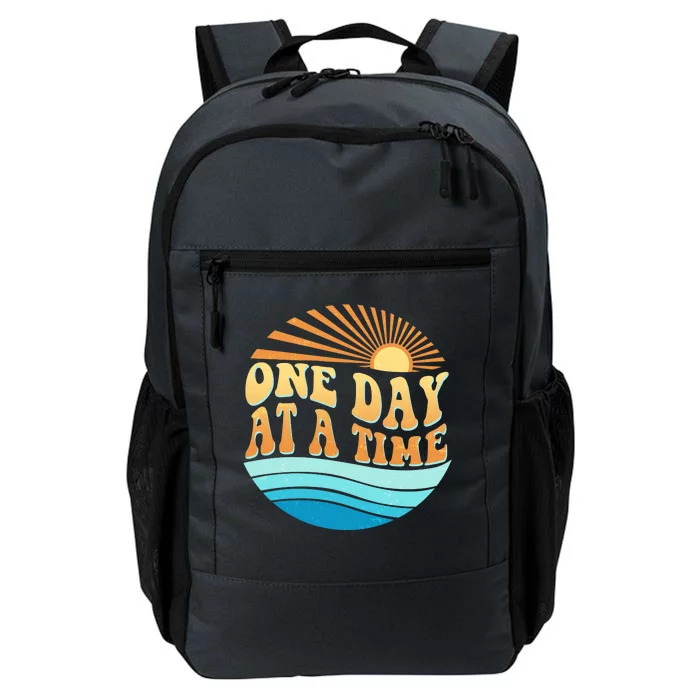 Retro 1960s 70s One Day At A Time Mental Health Awareness Daily Commute Backpack