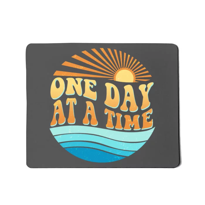 Retro 1960s 70s One Day At A Time Mental Health Awareness Mousepad