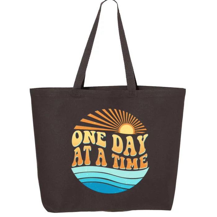 Retro 1960s 70s One Day At A Time Mental Health Awareness 25L Jumbo Tote