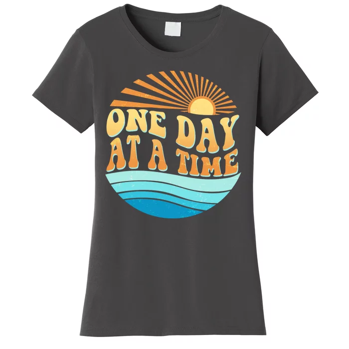 Retro 1960s 70s One Day At A Time Mental Health Awareness Women's T-Shirt